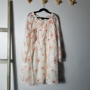 NWT ZAC KIDS GIRL'S LONG SLEEVE FLORAL DRESS SIZE XL 14/16